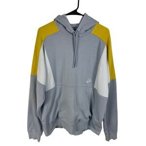 Nike Club Fleece grey color block hoodie Size Large Streetwear Athletic Active